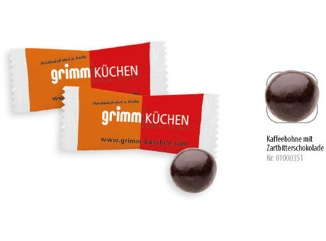 Schoko-Kaffeebohne im Flowpack,   1 Stück, Inhalt: Schoko-Kaffeebohne