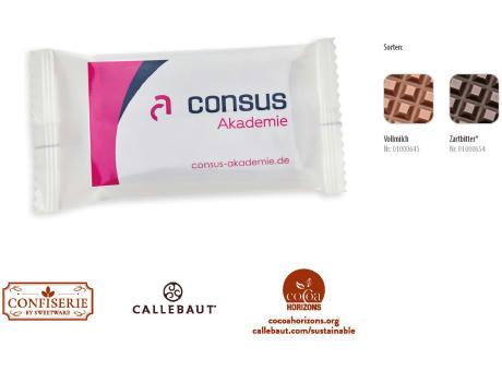 Schokolade 20 g Tafel,   1 Stück, Inhalt: Callebaut Vollmilch