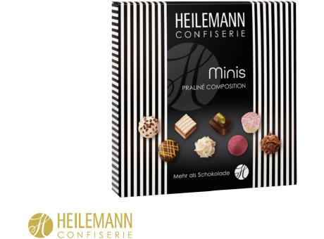 Heilemann Mini Pralinés im Schuber, schwarz/weiß 91 g, Inhalt: Heilemann Mini Pralinés
