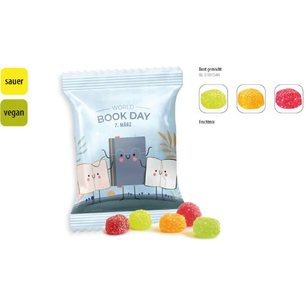 Saure Fruchtsaftberries vegan Werbetüte,   10 g, Inhalt: Saure Fruchtsaftberries