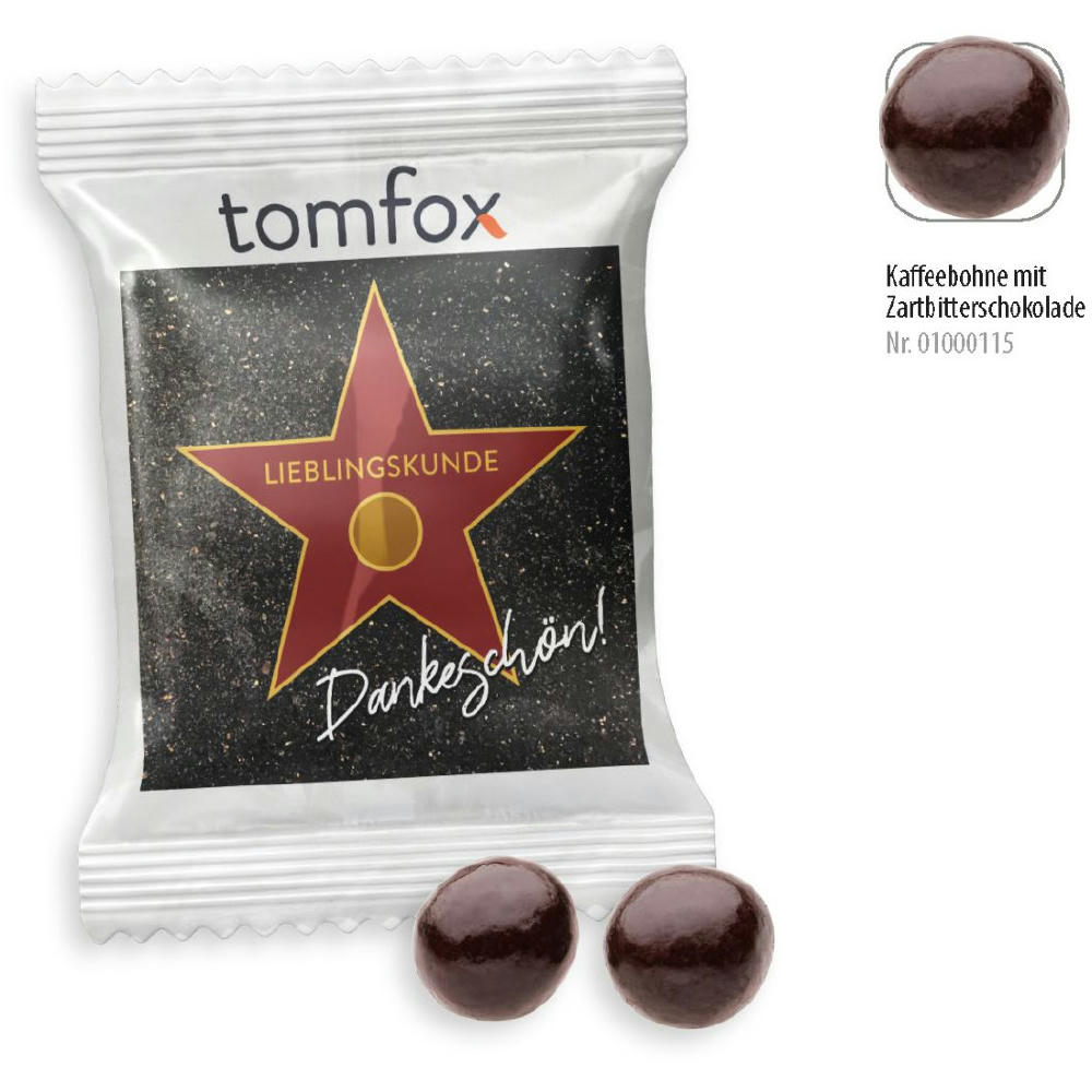 Schoko Kaffeebohnen Werbetüte,   2 Stück, Inhalt: Schoko-Kaffeebohne
