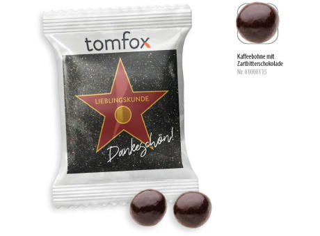 Schoko Kaffeebohnen Werbetüte,   2 Stück, Inhalt: Schoko-Kaffeebohne