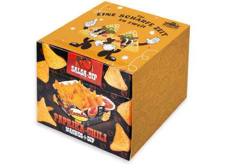 Nacho Box im Schuber,   190 g, Inhalt: Nachos Paprika-Chili, Sour Cream