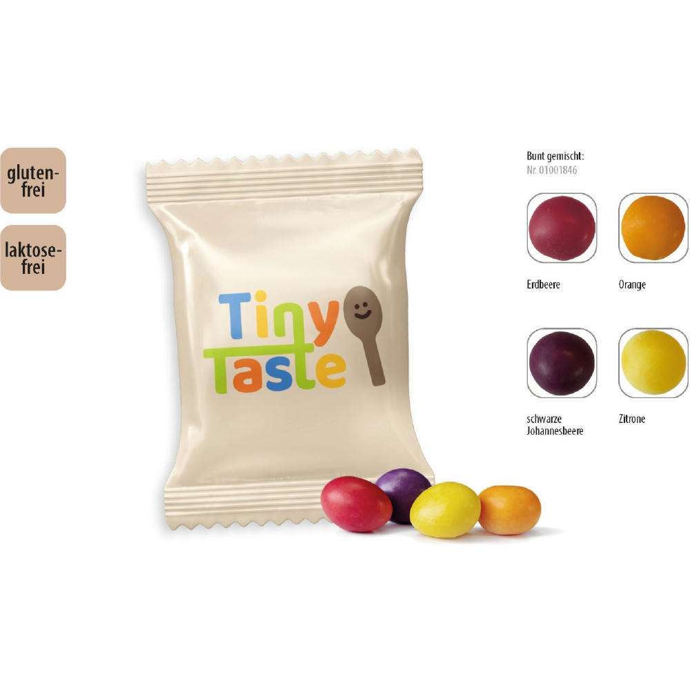 Fruchtige Kaudragees Werbetüte,   10 g, Inhalt: Fruchtige Kaudragees