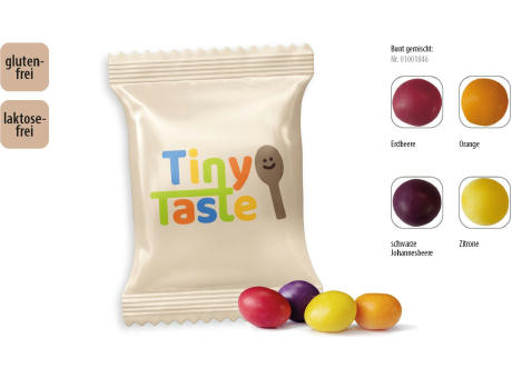 Fruchtige Kaudragees Werbetüte,   10 g, Inhalt: Fruchtige Kaudragees