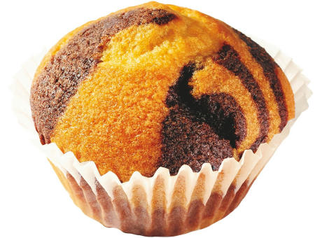 Mini Muffin im Flowpack,   1 Stück, Inhalt: Mini Muffin Marmor