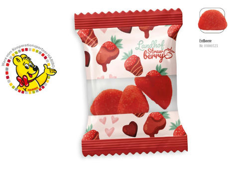 HARIBO Primavera Erdbeeren Werbetüte,   3 Stück, Inhalt: HARIBO Primavera Erdbeere rot