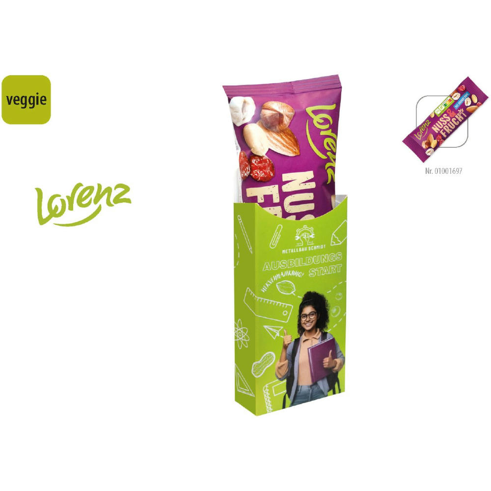 LORENZ Snack Box im Schuber,   40 g, Inhalt: Nuss & Frucht mit Joghurt Pops