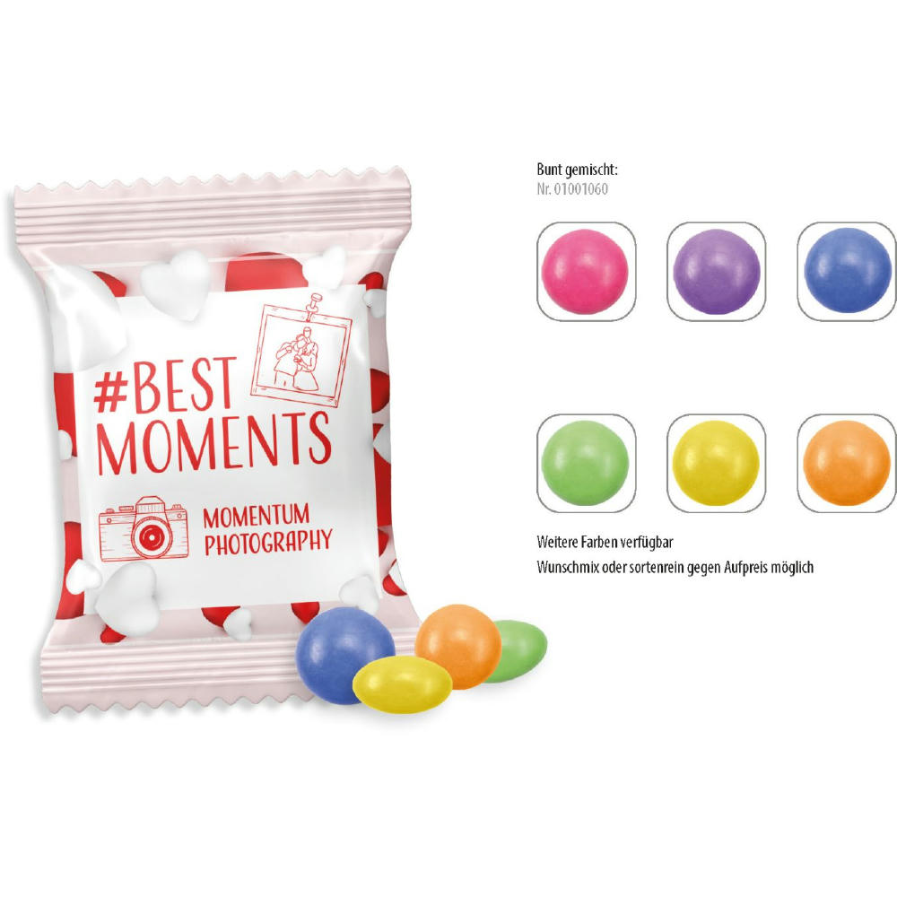 Mini-Schokolinsen Werbetüte,   10 g, Inhalt: Schokolinsen Mini