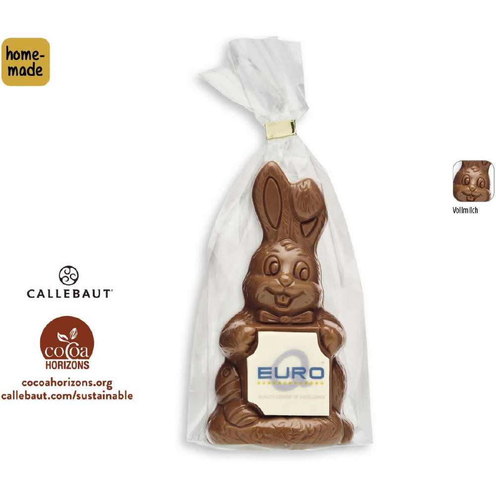 Osterhase mit Schokoschild,   1 Stück, Inhalt: Osterhase  80 g