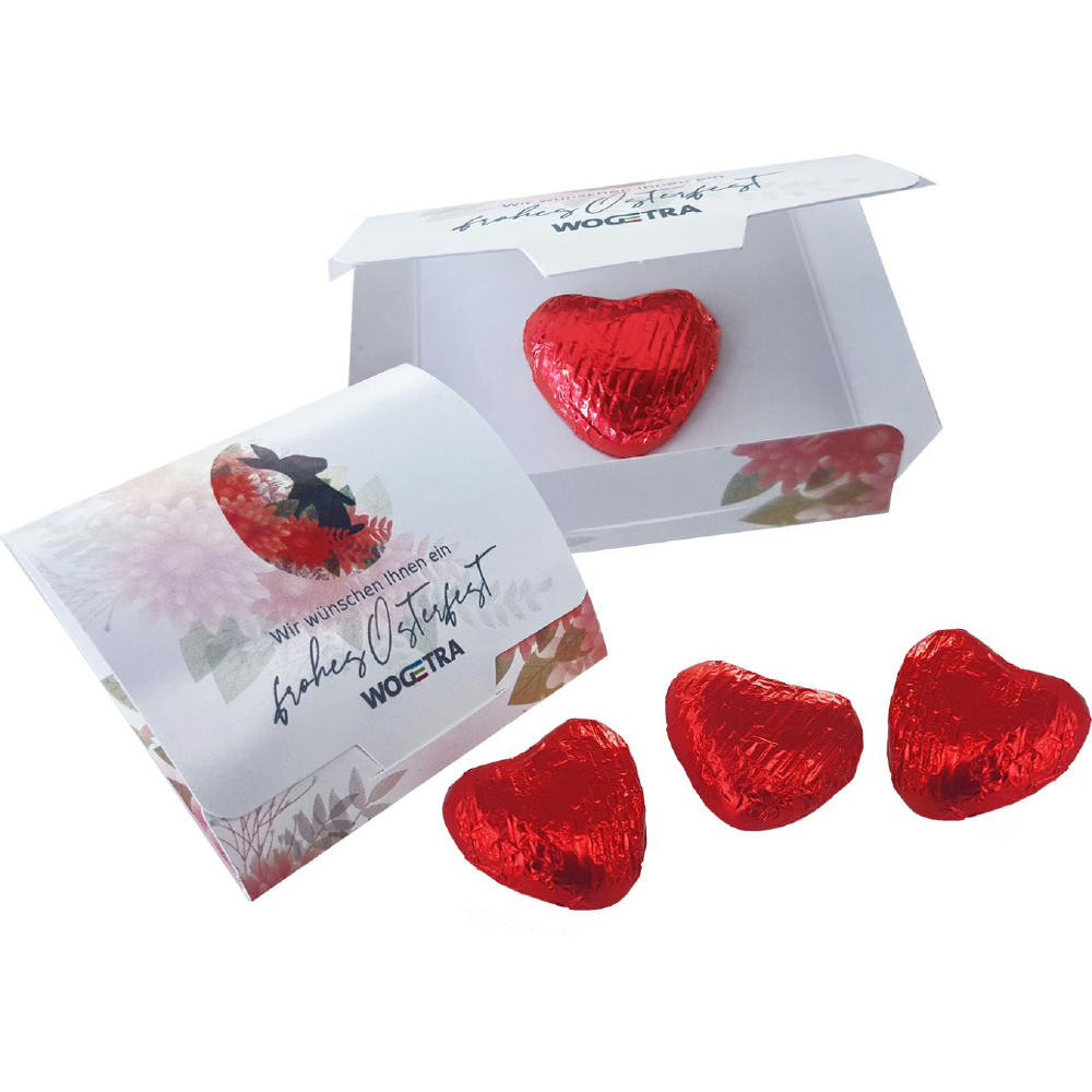 Werbebriefchen,   1 Stück, Inhalt: Schokoherz rot
