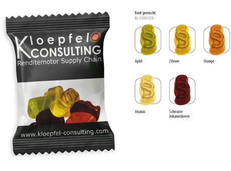 Fruchtgummi Paragraph Werbetüte,   10 g, Inhalt: Fruchtgummi Paragraph