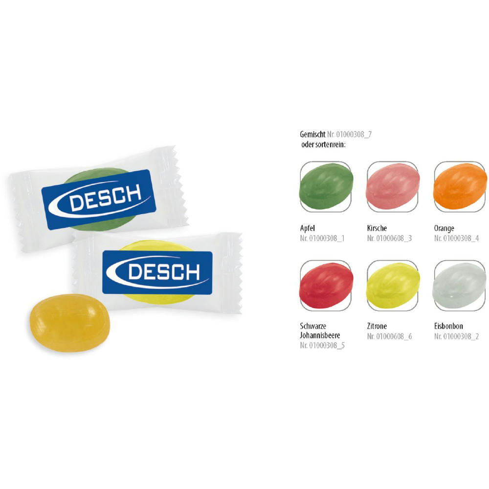 Bonbon Flowpack,   1 Stück, Inhalt: Bonbon Zitrone