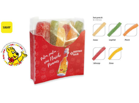 HARIBO Saure Pommes Tüte in Werbebox,   50 g, Inhalt: HARIBO Saure Pommes