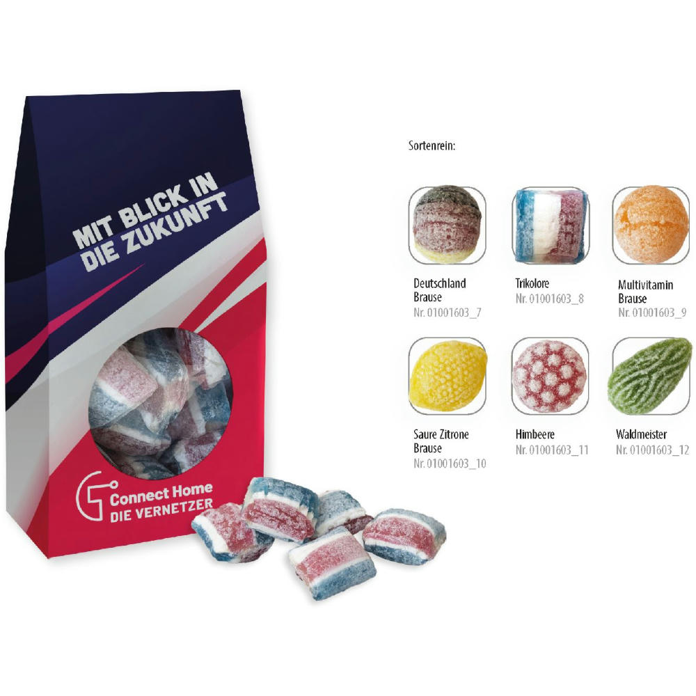 Beutelschachtel mit Bonbons,   60 g, Inhalt: Bonbons Deutschland Brause