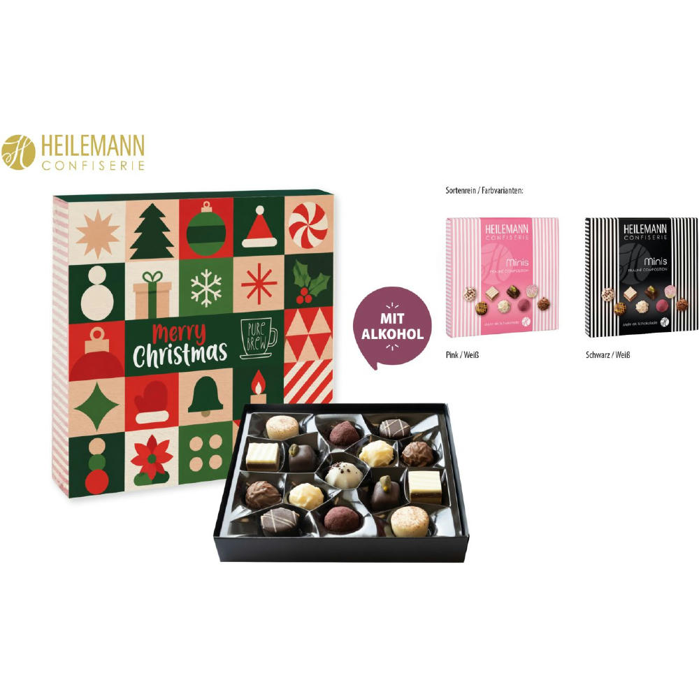 Heilemann Mini Pralinés im Schuber, pink/weiß 91 g, Inhalt: Heilemann Mini Pralinés