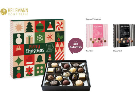 Heilemann Mini Pralinés im Schuber, pink/weiß 91 g, Inhalt: Heilemann Mini Pralinés