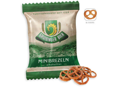 Mini Salzbrezeln Werbetüte,   10 g, Inhalt: Mini Salzbrezeln
