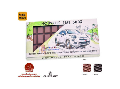Schokolade 100 g Tafel im Karton, 1 Stück, Inhalt: Callebaut Vollmilch Schokolade Kalender
