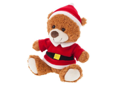 Teddybär mit Weihnachtsmann-Kleidung