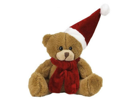 Weihnachts-Teddybär mit Mütze und Schal