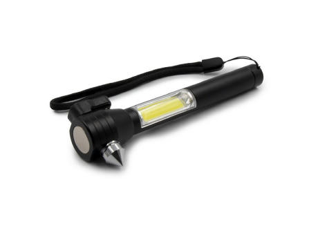 Sicherheitstaschenlampe 1 LED COB Notfalllampe, Gurtschneider, Sicherheitshammer | Flint