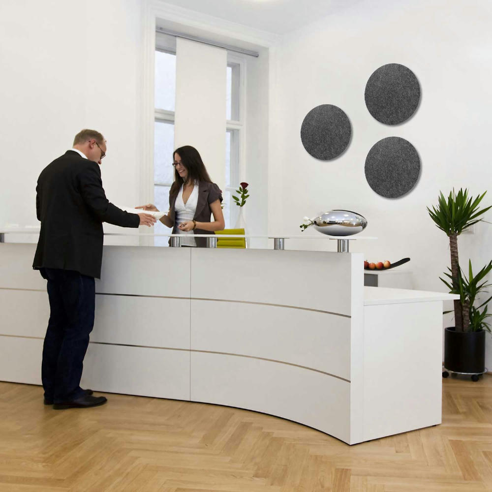 Schallabsorber rund ø 45 x 3 cm anthrazit | Made in Germany