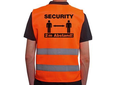 Warnweste Security 2 Meter Abstand - Mit eigenem Logo vorne