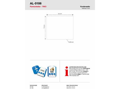 Parkscheibe TRIO, 3 Chips inkl. 4c Digitaldruck