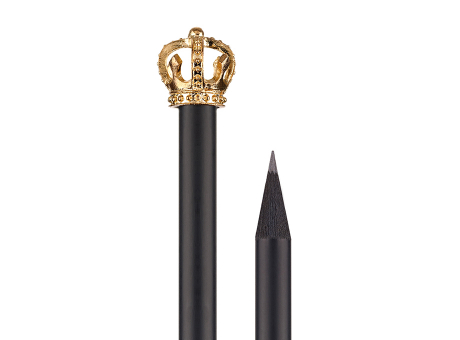 Bleistift, schwarzer Bleistift mit Krone