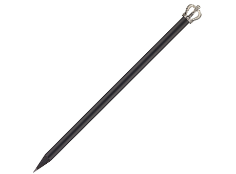 Bleistift, schwarzer Bleistift mit Krone