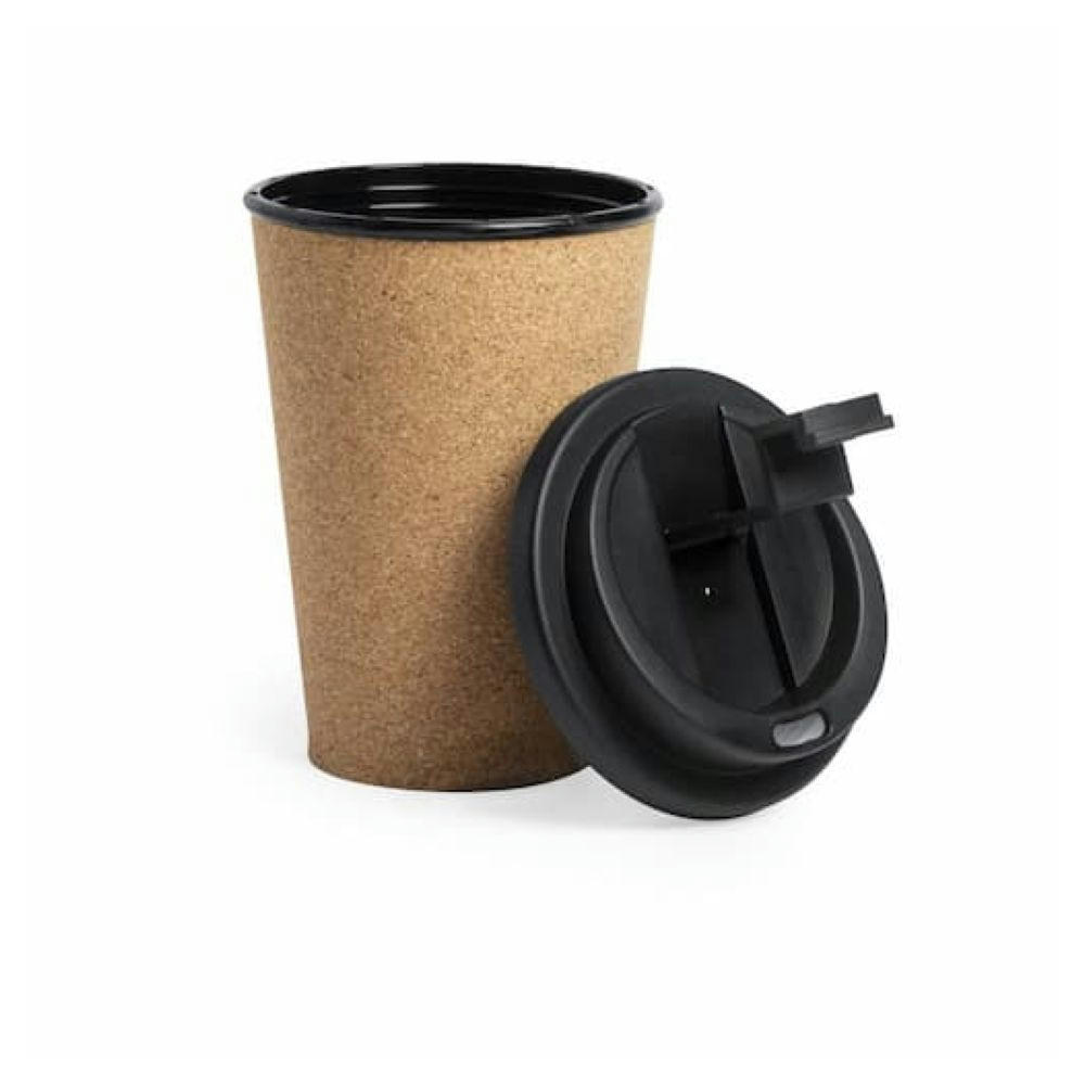 Vaso de corcho con tapa negra