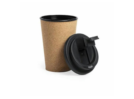 Vaso de corcho con tapa negra