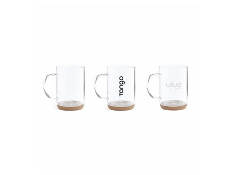 Taza de cristal con corcho