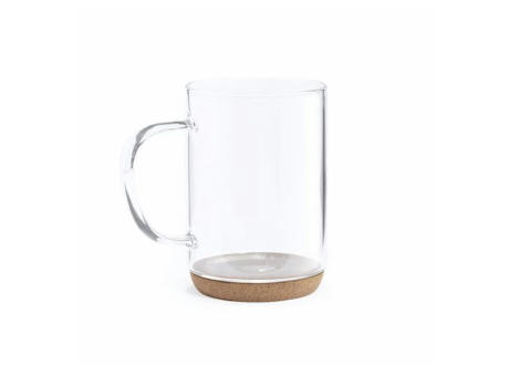 Taza de cristal con corcho