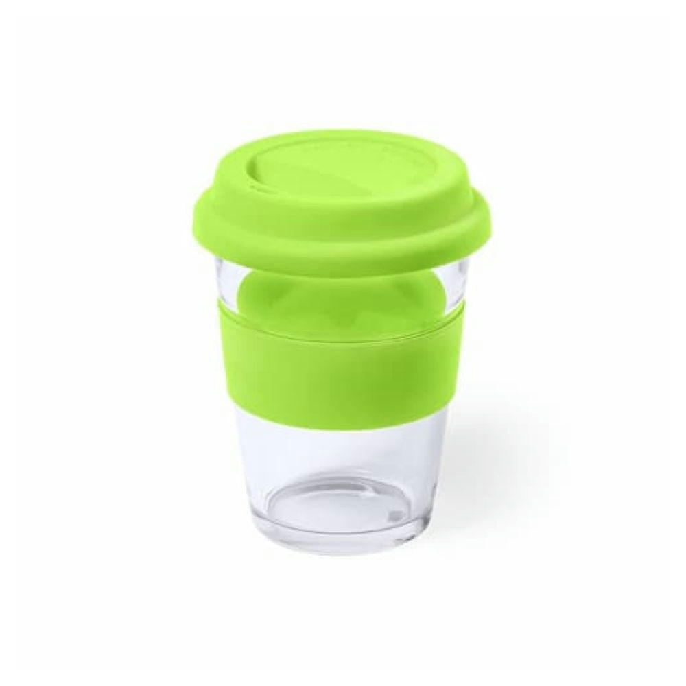 Vaso de cristal con silicona