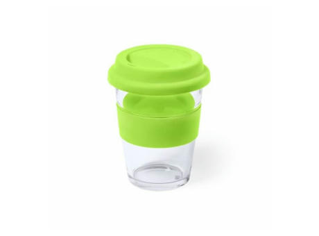 Vaso de cristal con silicona