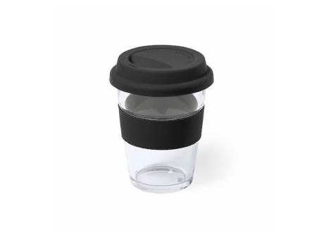 Vaso de cristal con silicona