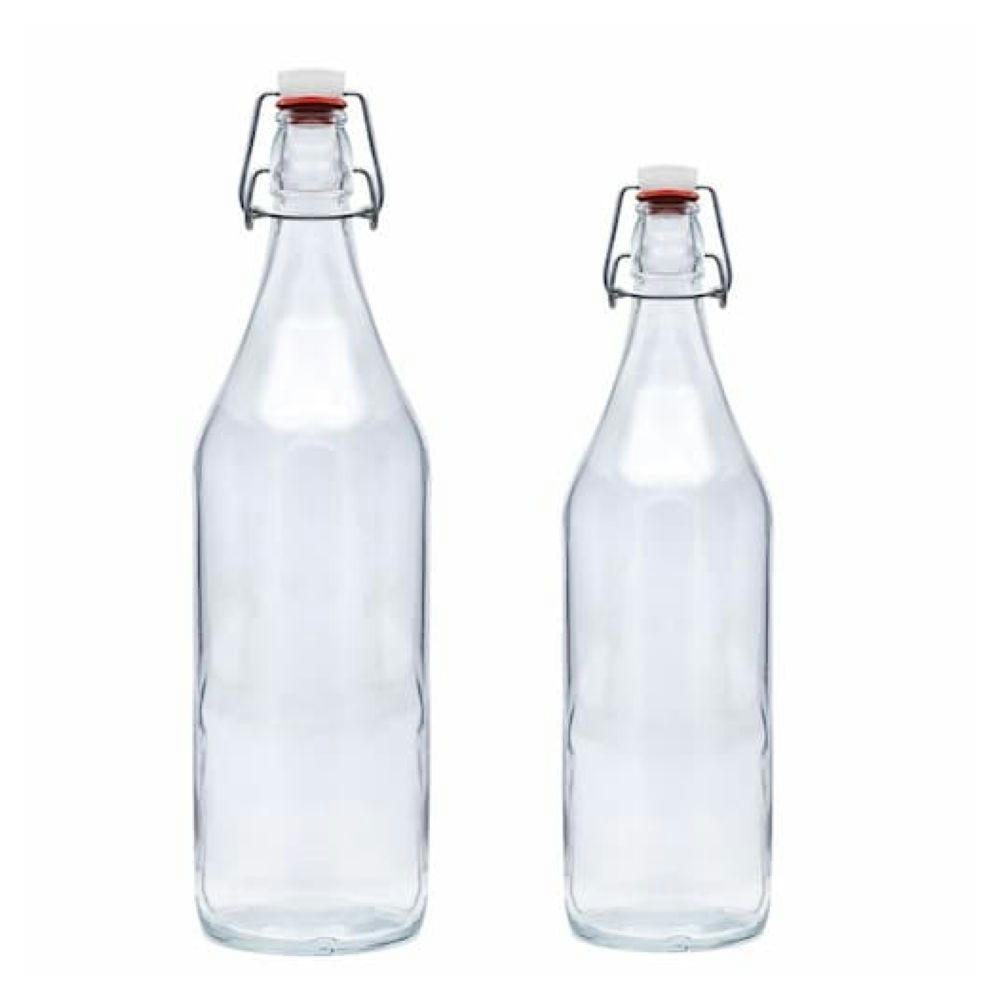 Botella de cristal con tapón mecánico