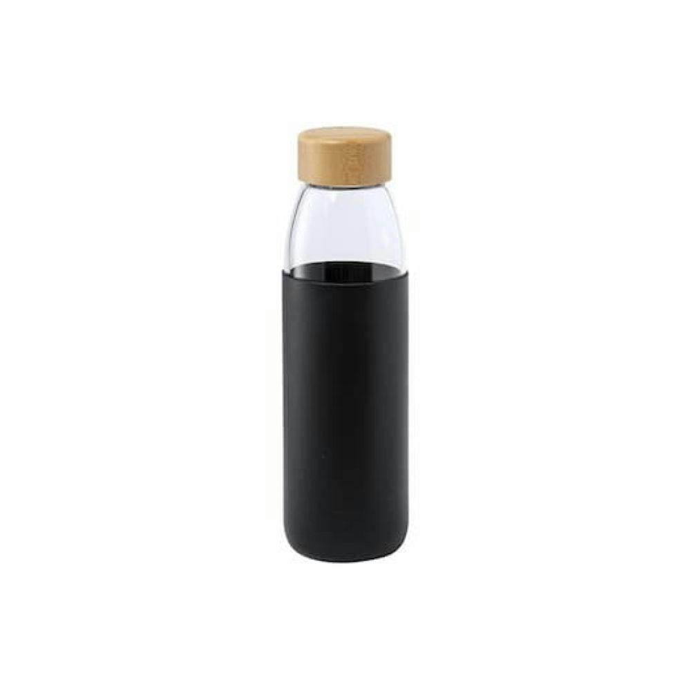 Botella de cristal con funda protectora