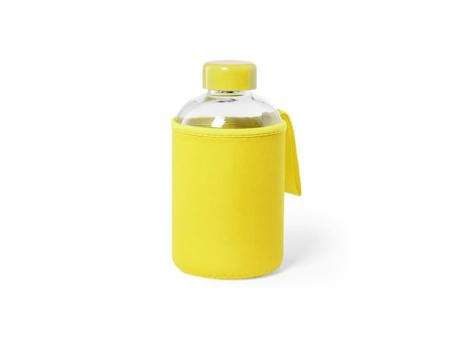 Botella de cristal con funda protectora