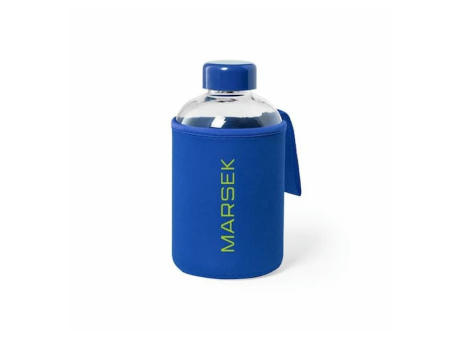 Botella de cristal con funda protectora