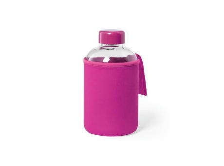 Botella de cristal con funda protectora