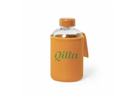 Botella de cristal con funda protectora