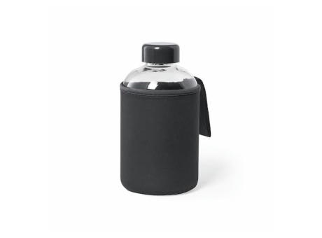 Botella de cristal con funda protectora