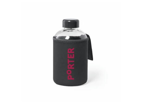 Botella de cristal con funda protectora
