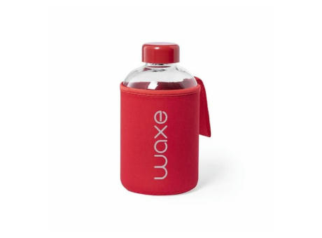 Botella de cristal con funda protectora