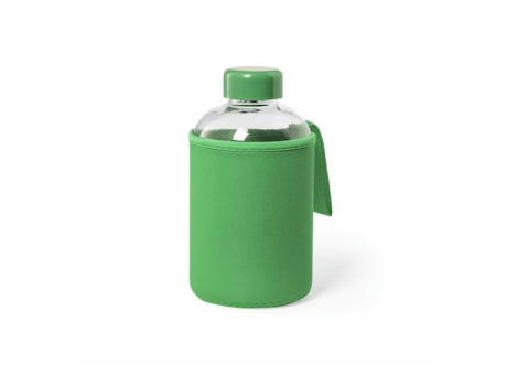 Botella de cristal con funda protectora