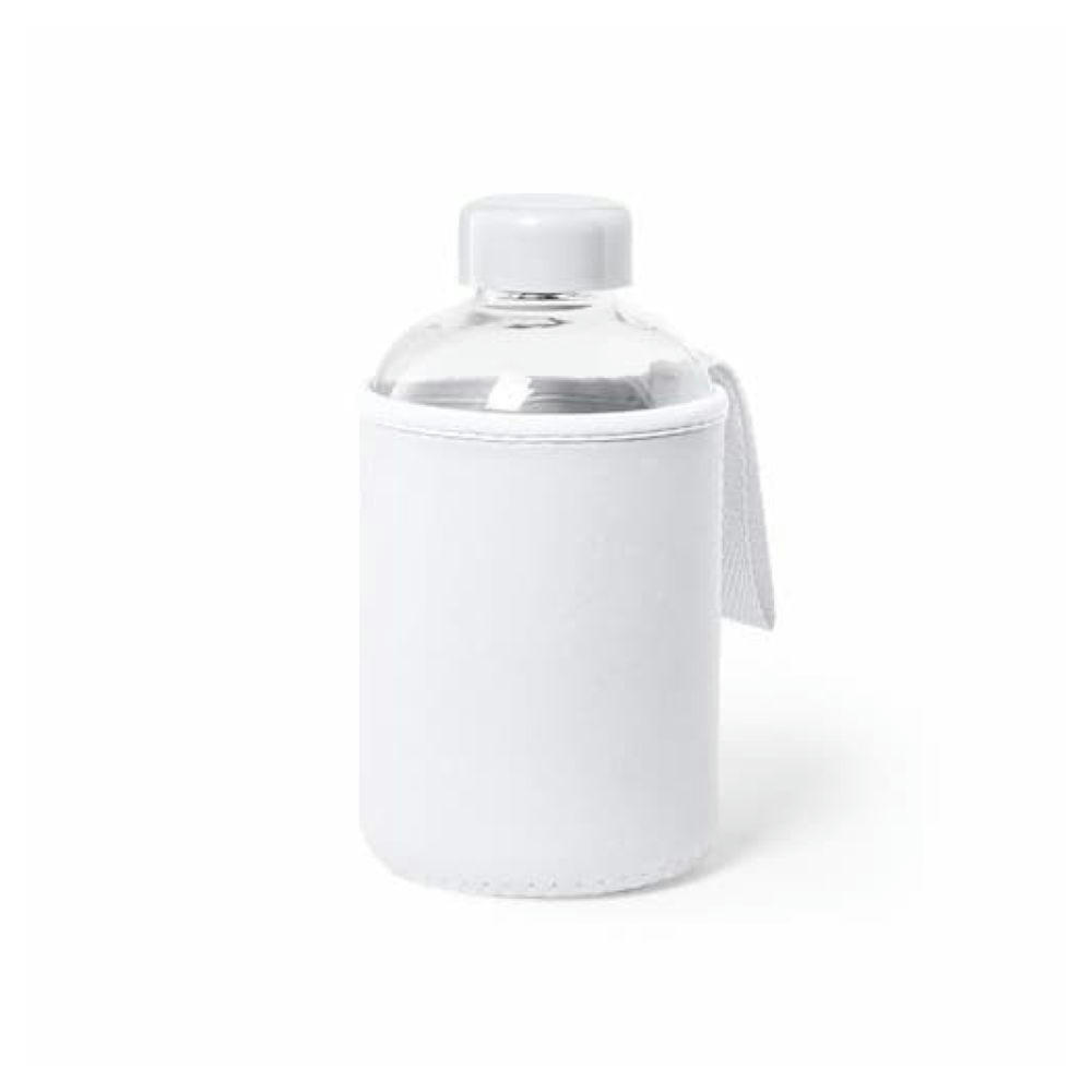 Botella de cristal con funda protectora