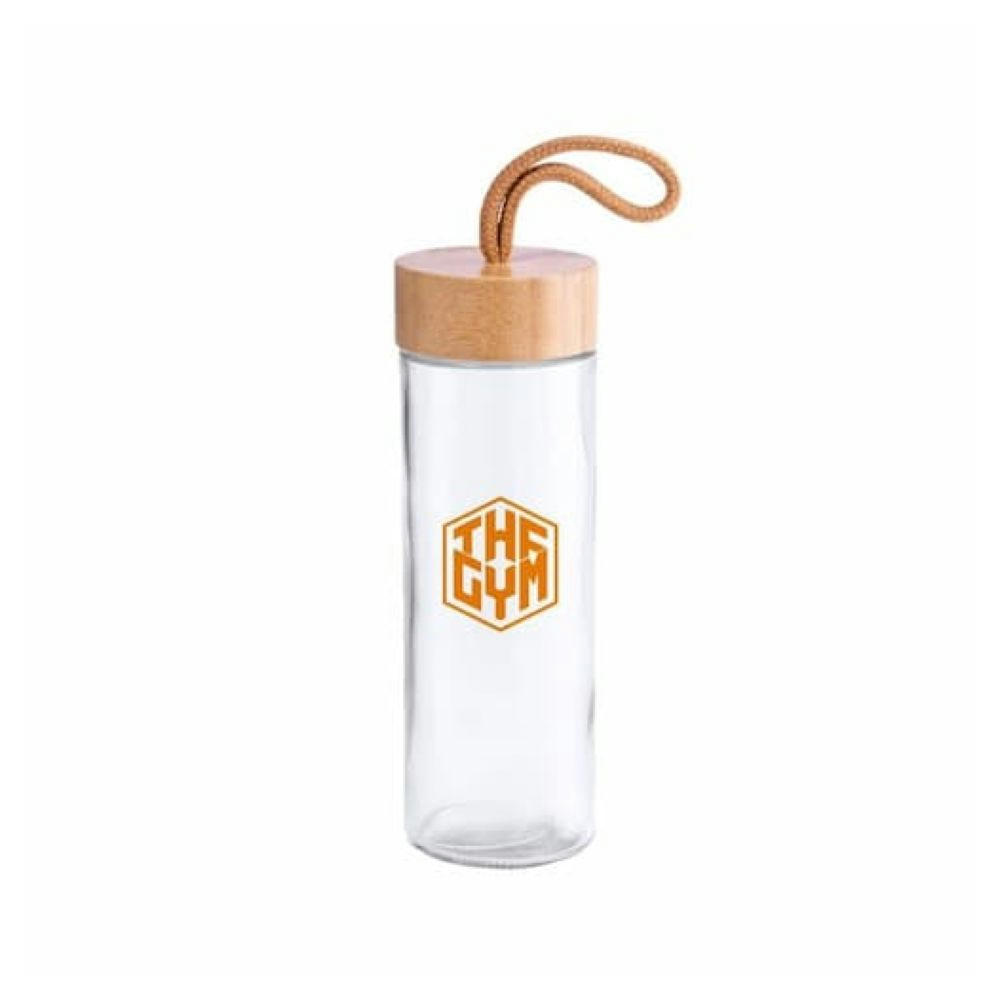 Botella de cristal boca ancha